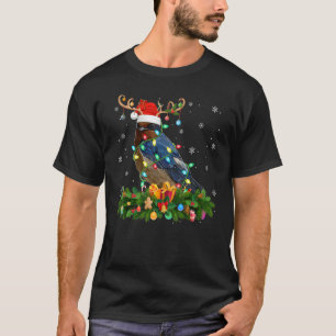 Xmas Holiday Reindeer Hat Santa Swallow Bird Chris T-Shirt