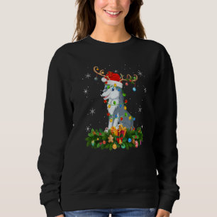 Xmas Holiday Reindeer Hat Santa Wolf Christmas Sweatshirt
