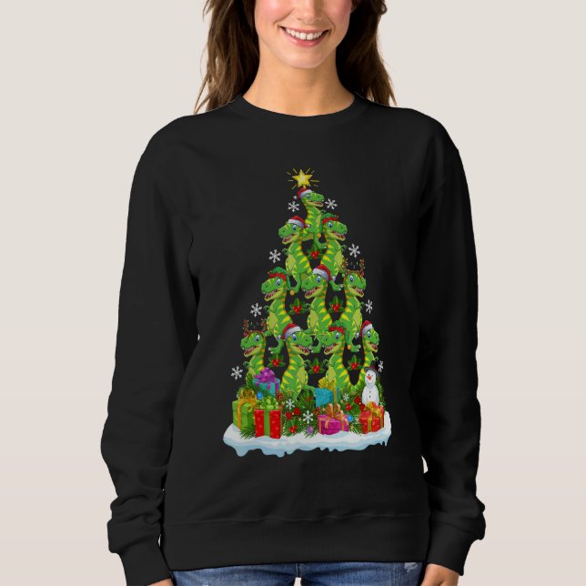 Xmas Holiday   Santa Allosaurus Dinosaur Christmas Sweatshirt (Front)