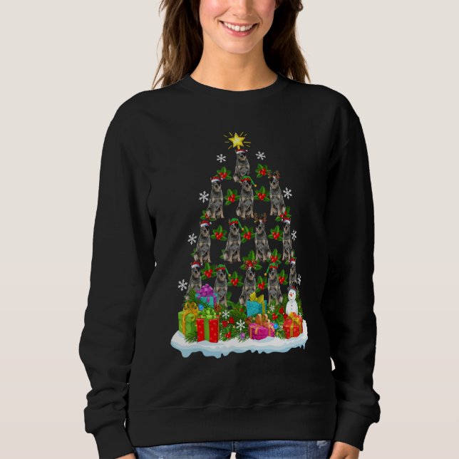 Xmas Holiday Santa Australian Cattle Dog Christmas Sweatshirt (Front)