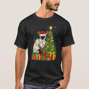 Xmas Holiday Santa Balinese Cat Christmas Tree T-Shirt