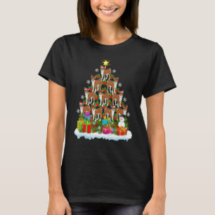 Xmas Holiday Santa Basenji Dog Christmas Tree T-Shirt