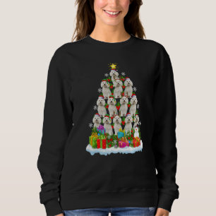 Xmas Holiday  Santa Bichon Frise Dog Christmas Tre Sweatshirt