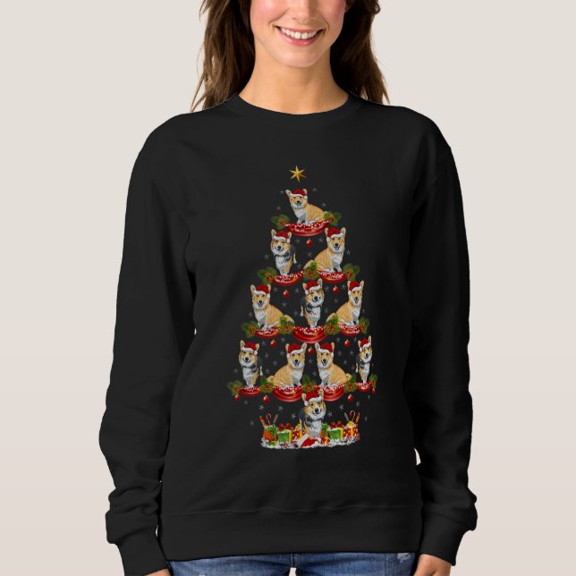 Xmas Holiday Santa Cardigan Welsh Corgi Dog Christ Sweatshirt (Front)
