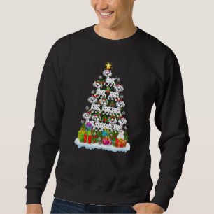 Xmas Holiday  Santa Dalmatian Dog Christmas Tree Sweatshirt