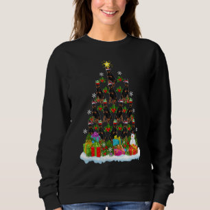 Xmas Holiday   Santa Doberman Dog Christmas Tree Sweatshirt