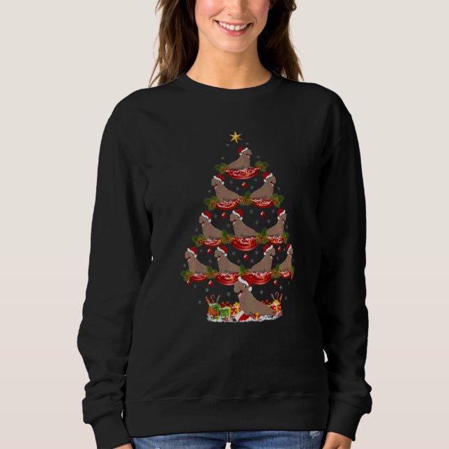 Xmas Holiday Santa Elephant Seal Christmas Tree   Sweatshirt (Front)