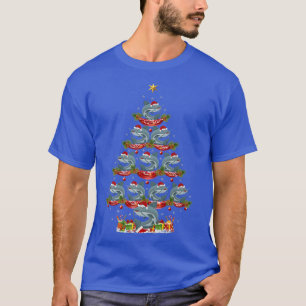 Xmas Holiday Santa Flathead Catfish Christmas Tree T-Shirt