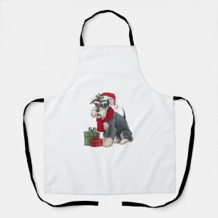 Xmas Holiday Santa Giant Schnauzer Dog Christmas Apron