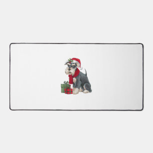 Xmas Holiday Santa Giant Schnauzer Dog Christmas Desk Mat