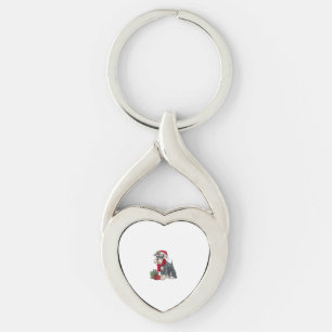 Xmas Holiday Santa Giant Schnauzer Dog Christmas Key Ring