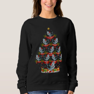 Xmas Holiday Santa Great White Shark Christmas Tre Sweatshirt
