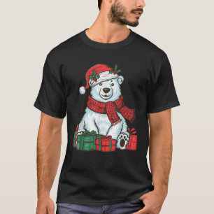 Xmas Holiday Santa Hat Polar Bear Christmas  T-Shirt