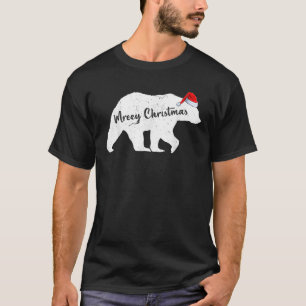 Xmas Holiday Santa Hat Polar Bear Merry Christmas  T-Shirt