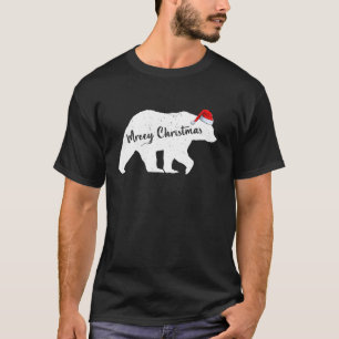 Xmas Holiday Santa Hat Polar Bear Merry Christmas T-Shirt