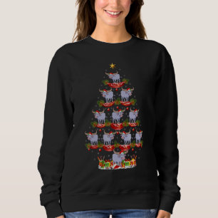 Xmas Holiday Santa Hat Water Buffalo Christmas Tre Sweatshirt
