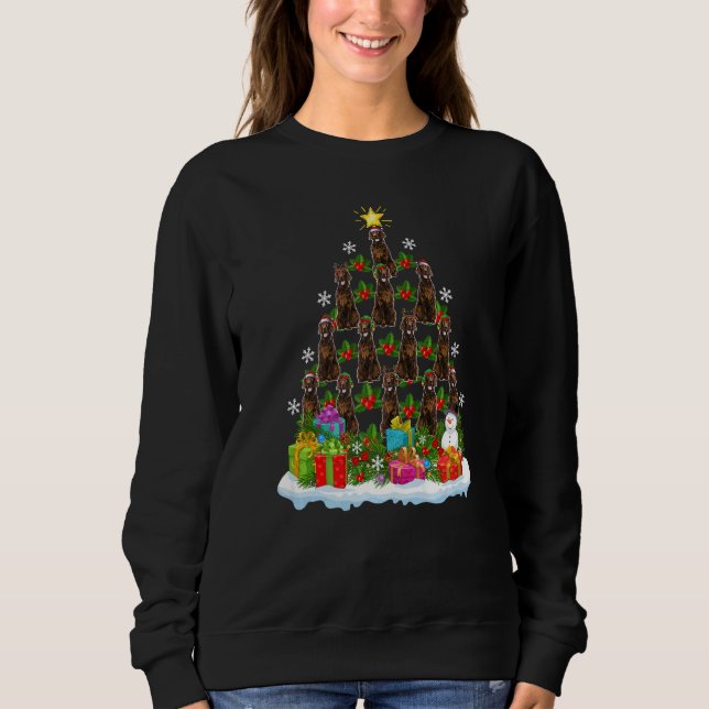 Xmas Holiday  Santa Irish Setter Dog Christmas Tre Sweatshirt (Front)