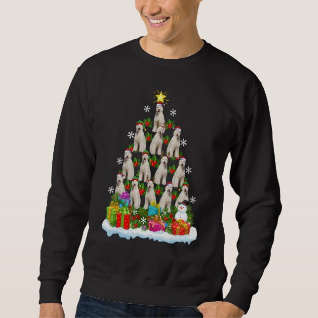 Xmas Holiday  Santa Labradoodle Dog Christmas Tree Sweatshirt (Front)