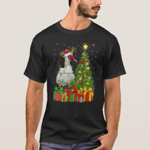 Xmas Holiday Santa Muscovy Duck Bird Christmas Tre T-Shirt