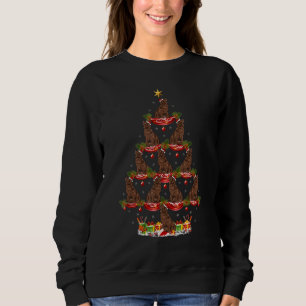 Xmas Holiday Santa Newfoundland Dog Christmas Tree Sweatshirt