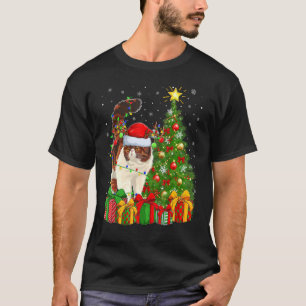 Xmas Holiday Santa Persian Cat Christmas Tree T-Shirt