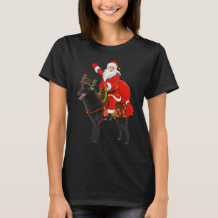 Xmas Holiday Santa Riding Schipperke Dog Christmas T-Shirt