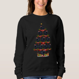 Xmas Holiday  Santa Schipperke Dog Christmas Tree Sweatshirt