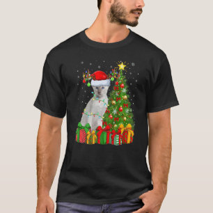 Xmas Holiday Santa Siamese Cat Christmas Tree   T-Shirt