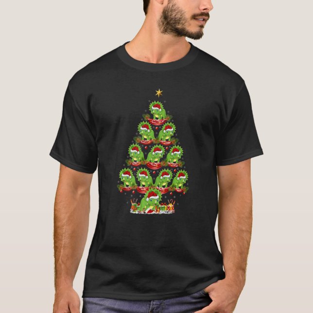 Xmas Holiday  Santa Triceratops Dinosaur Christmas T-Shirt (Front)