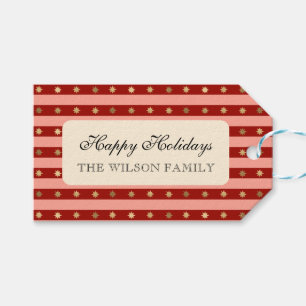 Xmas Holiday Striped Noel Christmas Wrapping Gift Tags