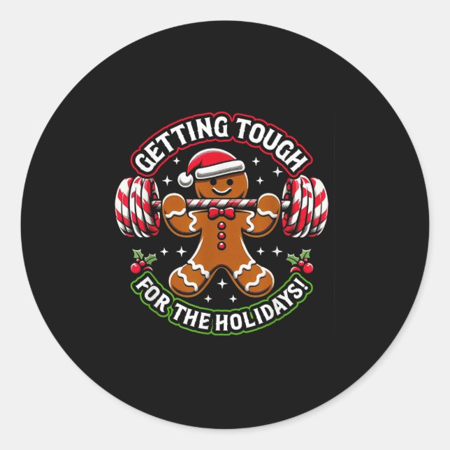 Xmas Holidays Gingerbread Man  Classic Round Sticker (Front)