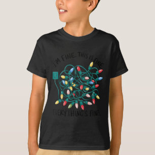 Xmas I’m Fine Everything's Fine Tangled Christmas  T-Shirt