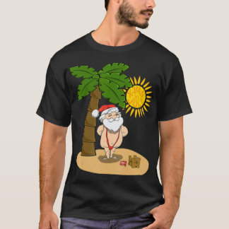 Xmas in July  Santa Beach Sunbathing red Mankini S T-Shirt