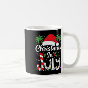 Xmas In July Santa Hat Beach Trip Tropical Summer  Coffee Mug