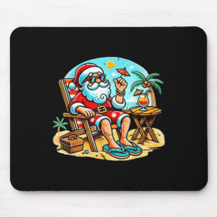 Xmas In July Santa Summer Christmas In June Beach Mouse Pad
