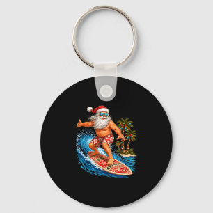 Xmas in july santa surfing beach christmas in june key ring