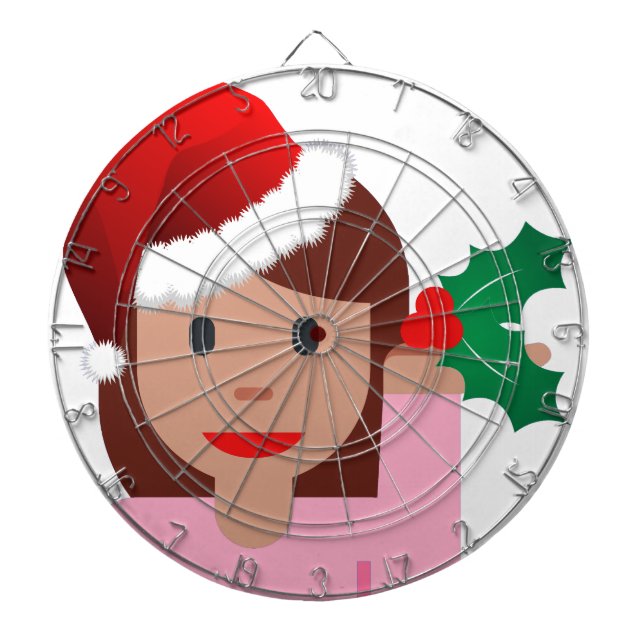 xmas information girl emoji dartboard (Front)