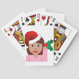 xmas information girl emoji playing cards