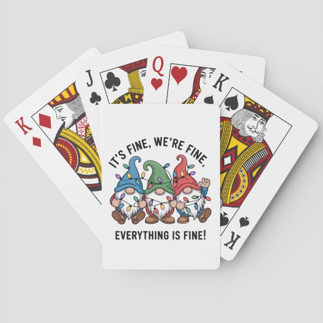 Xmas It's Fine We're Fine Everything is Fine Gnome Playing Cards (Back)