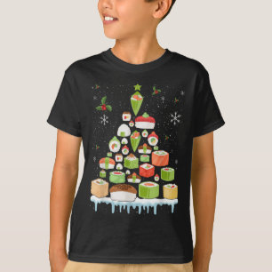 Xmas Japanese Sushi Christmas Tree Holiday Pajama T-Shirt