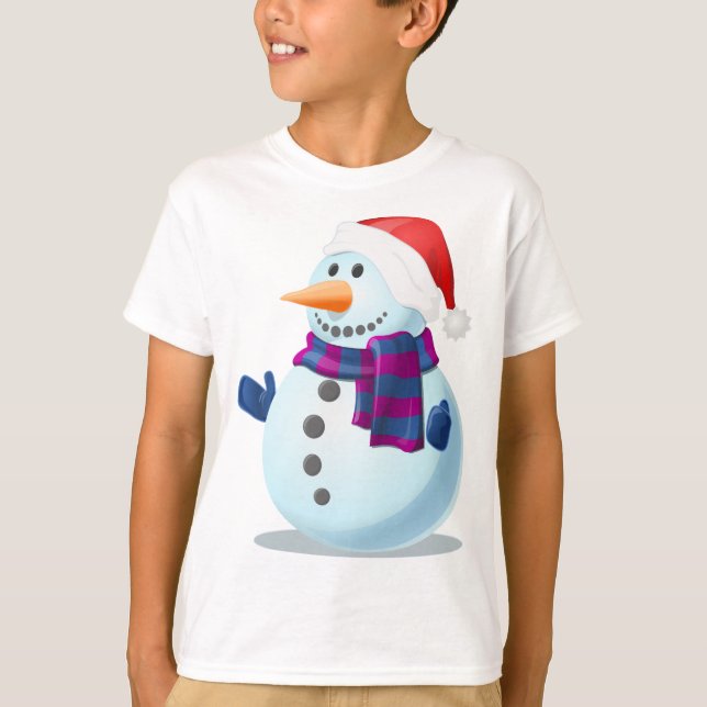 Xmas Kids Sweatshirt-Snowman Design T-Shirt (Front)