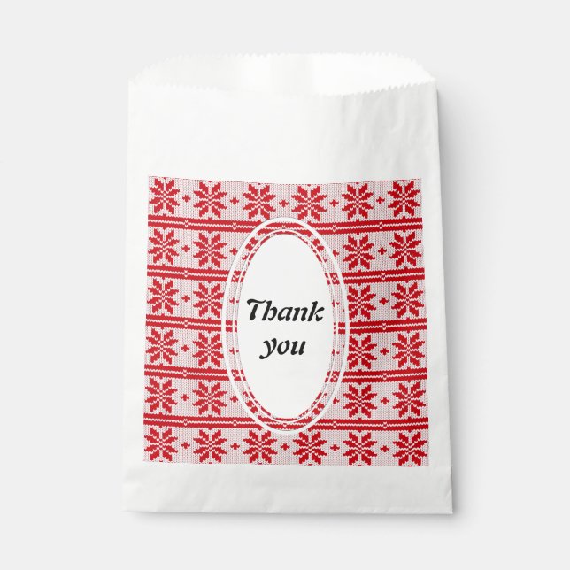 Xmas knitting seamless pattern 1 + your ideas favour bag (Front)