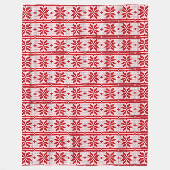 Xmas knitting seamless pattern 1 + your ideas fleece blanket (Front)