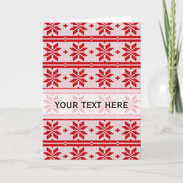 Xmas knitting seamless pattern 1 + your ideas holiday card (Front)