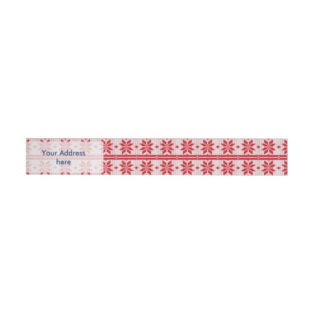 Xmas knitting seamless pattern 1 + your ideas wraparound address label (Individual)