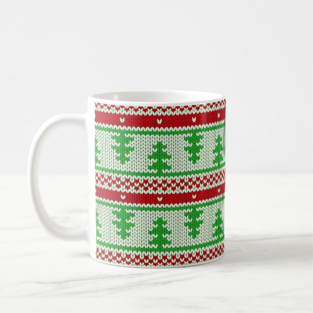 Xmas knitting seamless pattern 2 + your ideas coffee mug (Left)