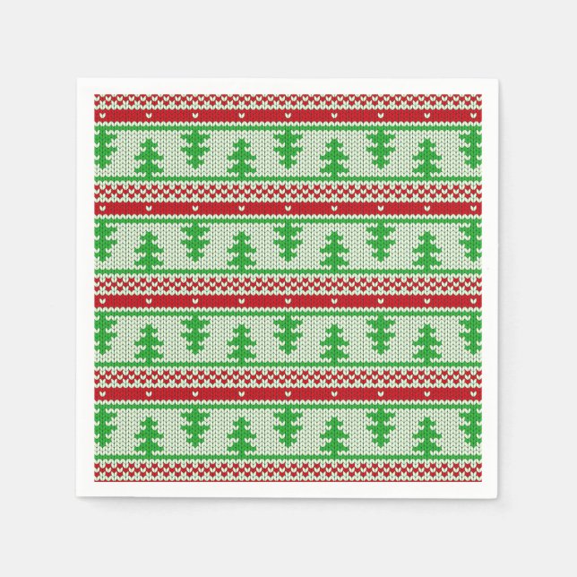 Xmas knitting seamless pattern 2 + your ideas napkin (Front)
