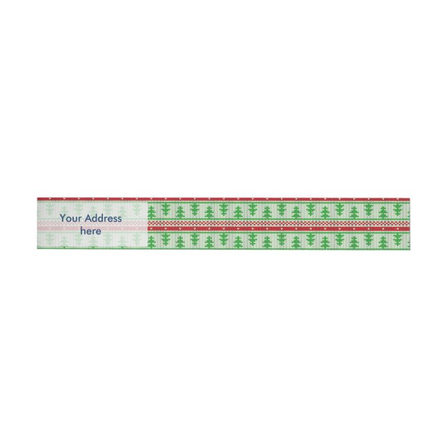 Xmas knitting seamless pattern 2 + your ideas wraparound address label (Individual)