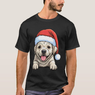 Xmas Labrador Dog Wearing Santa Hat Pet Animal Lov T-Shirt