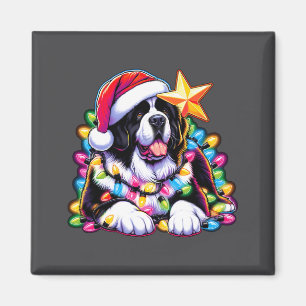 Xmas Landseer Newfoundland Dog Tangled Christmas L Magnet